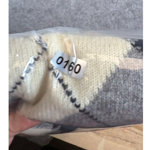 VINTAGE Pringle Of Scotland Sweater Mens Small Gray Argyle Wool Academia Preppy - Picture 6 of 6